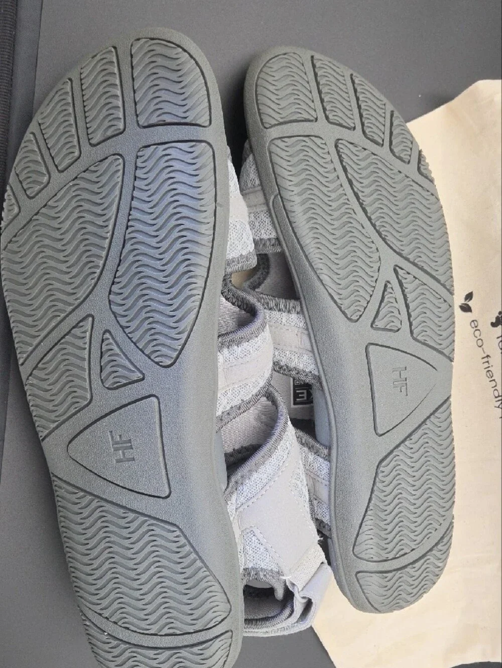 Hike Footwear Gray Sandals Pull Tab Velcro Back Women 12 Mens 10